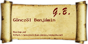 Gönczöl Benjámin névjegykártya