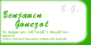 benjamin gonczol business card